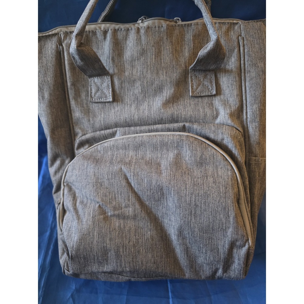 Gray Large Backpack Baby Diaper‎ Bag Nylon Insulated Adjustable Strap Backpack